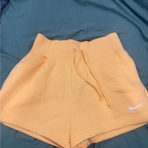 Nike Orange Loose Fit High Rise Shorts
